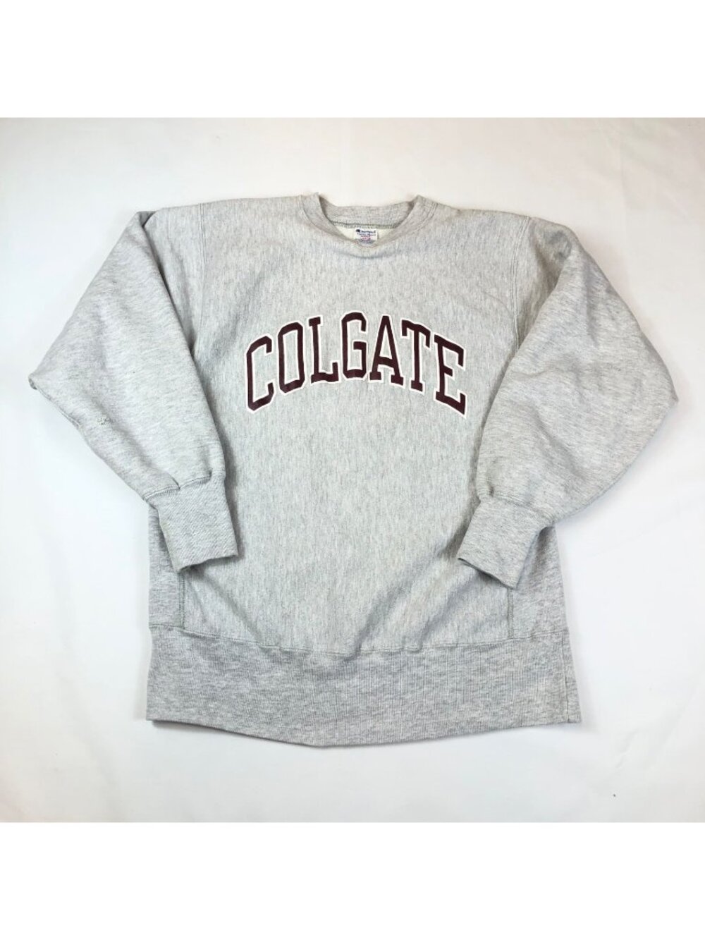 Vintage Champion Reverse Weave Warm Up Colgate University Crewneck Large USA